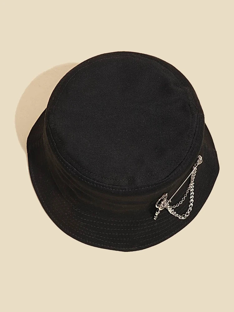 Flame Chain Black Bucket Hat