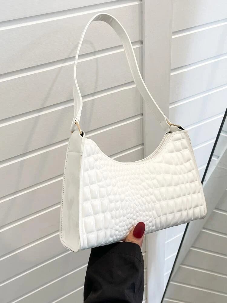 White Geometric Bag