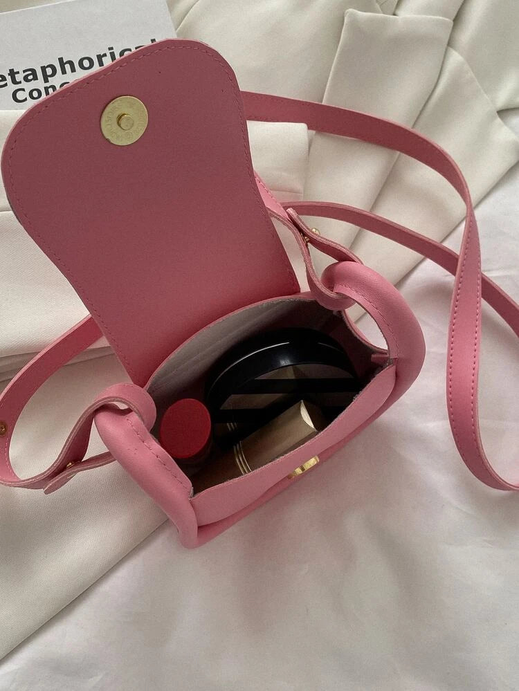 Pink Mini Flap Saddle Bag