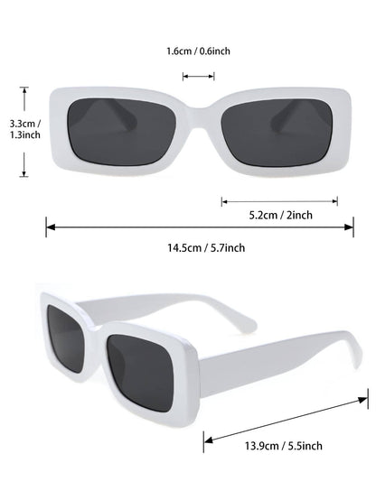 White Square Frame Sunglasses