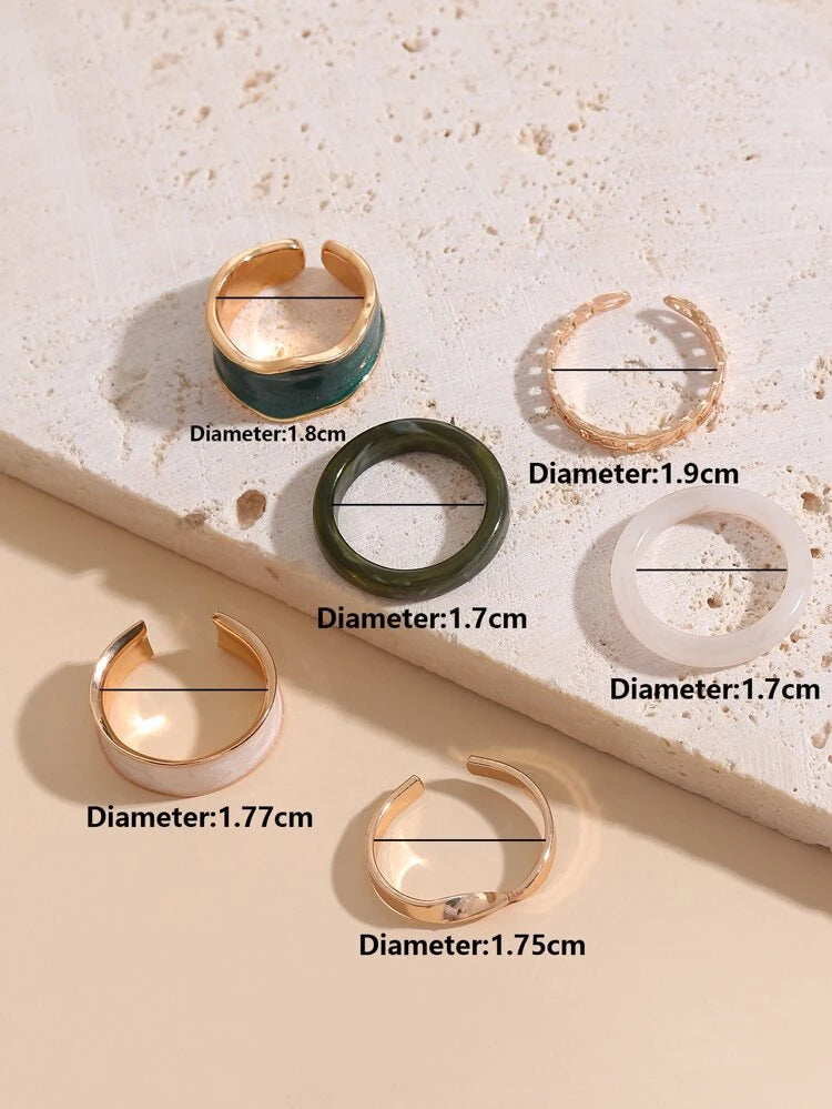 6pcs Minimal Ring Set