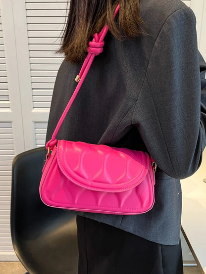 Hot Pink Geometric Flap Bag