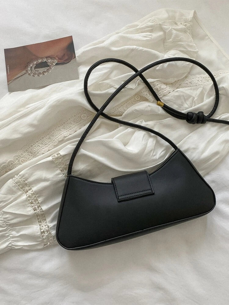 Black Minimalist Baguette Bag