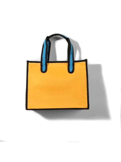 Orange Double Handle Square Bag