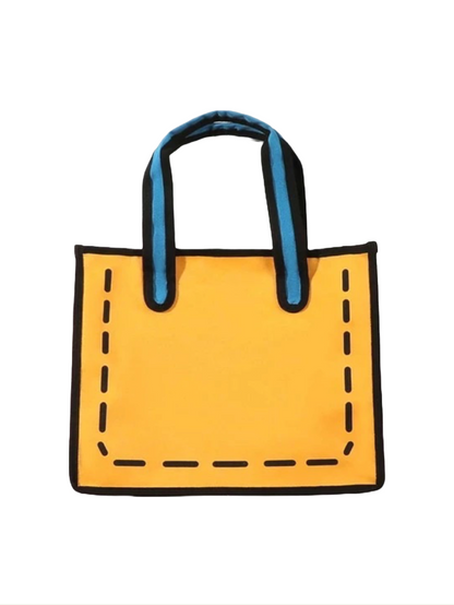 Orange Double Handle Square Bag