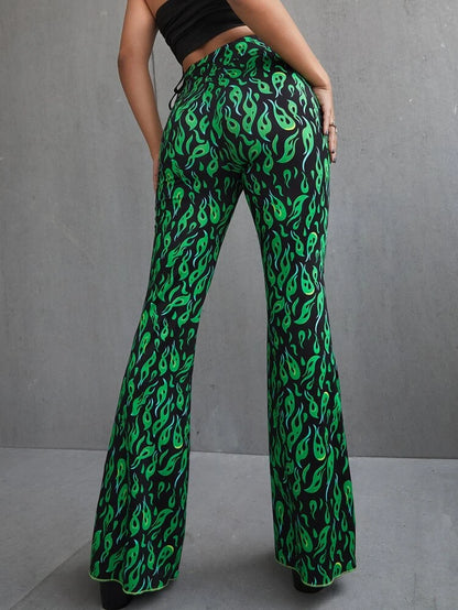 Green Flare Pants