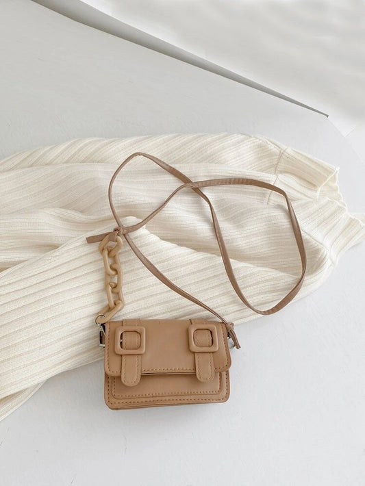 Apricot Mini Buckle Square Bag