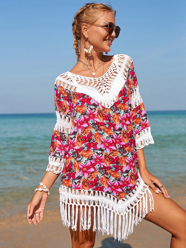 Floral Crochet Cover Up