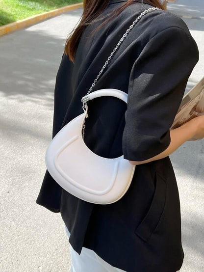 White Minimalist Chain Bag