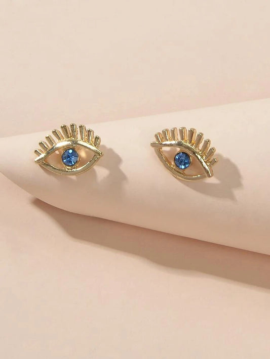 Rhinestone Eye Stud Earrings