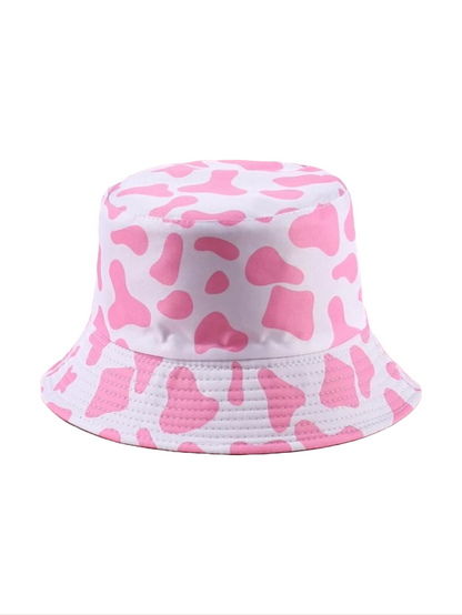 Pink Cow Print Bucket Hat