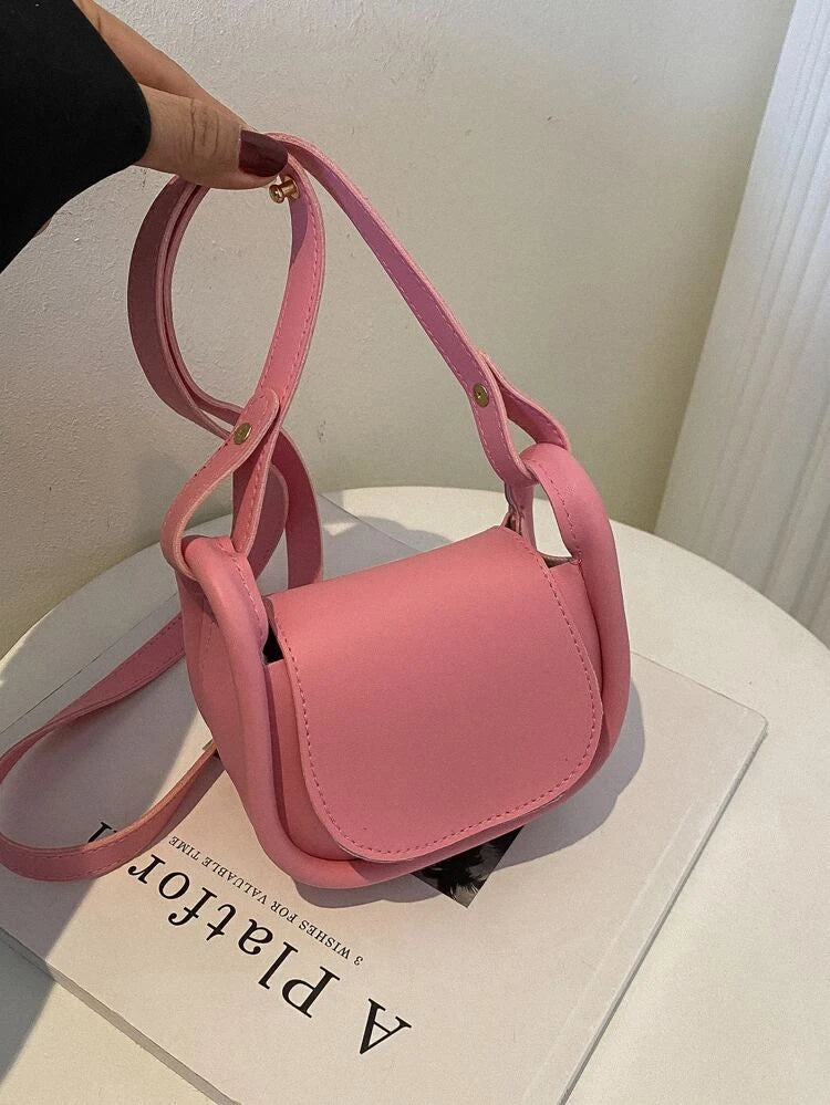 Pink Mini Flap Saddle Bag