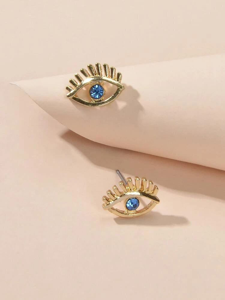 Rhinestone Eye Stud Earrings