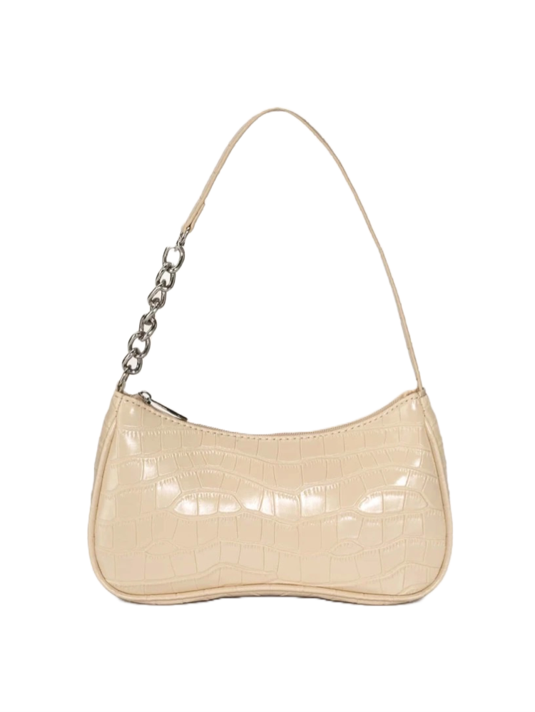 Apricot Croc Baguette Bag