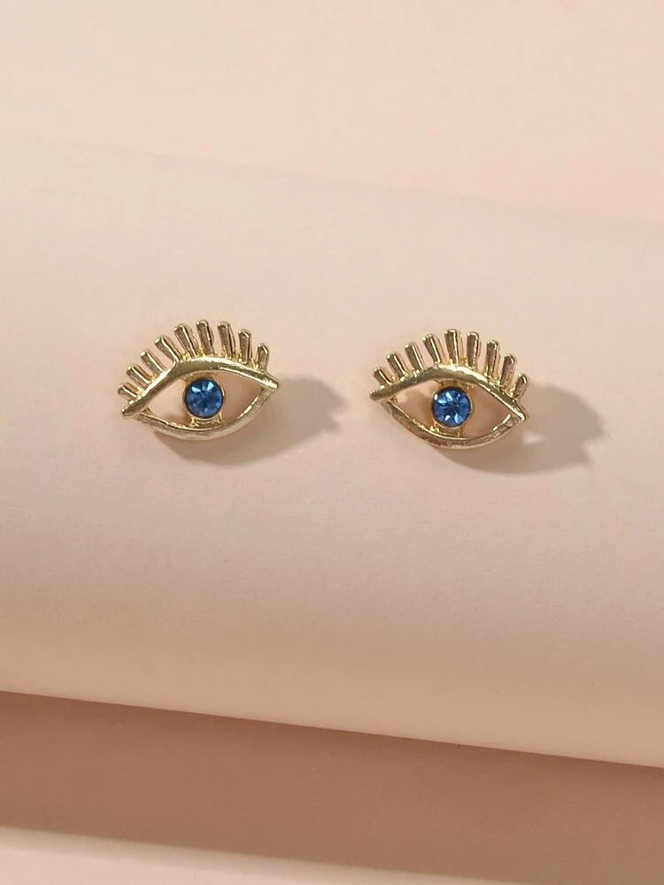 Rhinestone Eye Stud Earrings