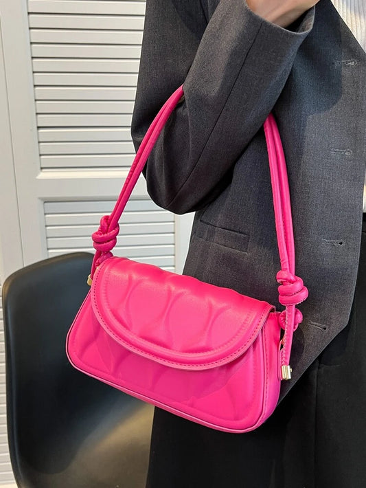 Hot Pink Geometric Flap Bag