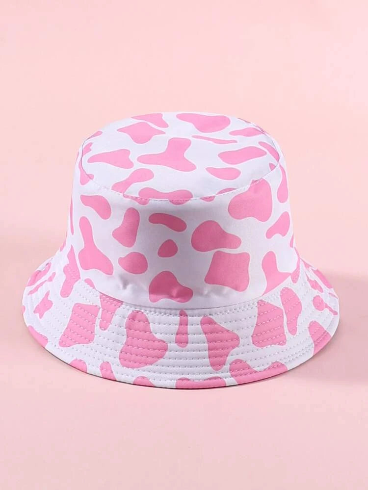 Pink Cow Print Bucket Hat