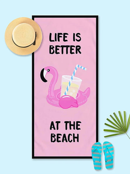 Flamingo Microfiber Beach Towel