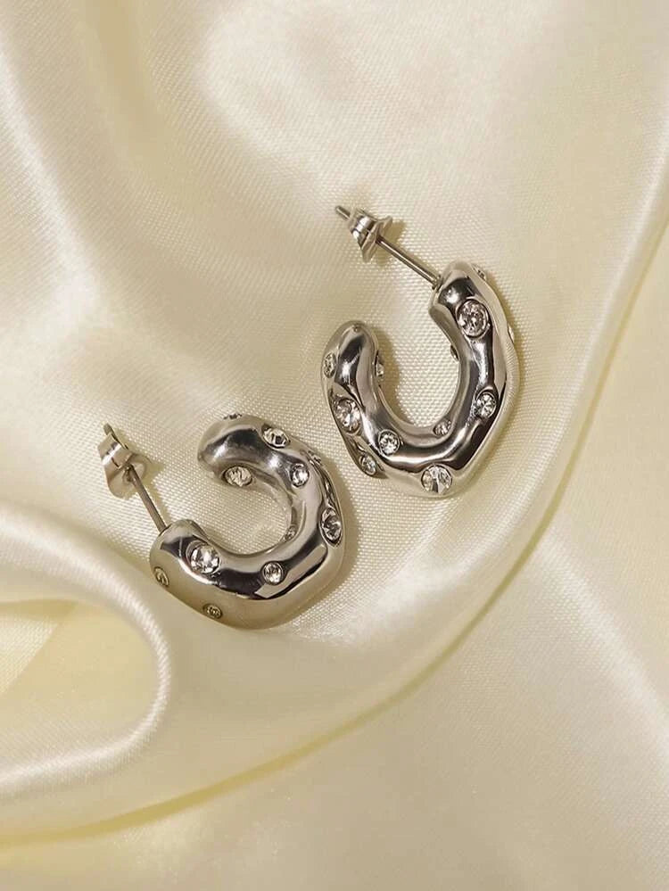 Cubic Zirconia Hoop Earrings