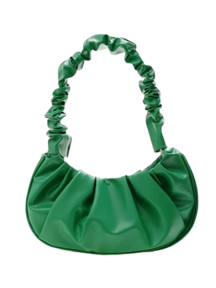 Green ruched bag