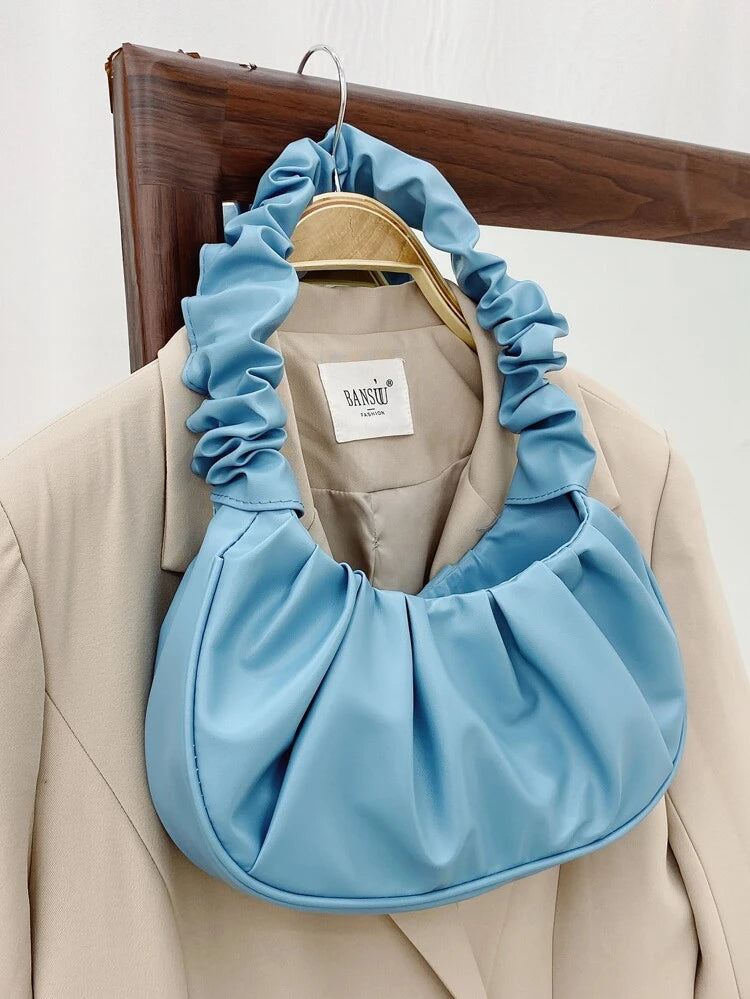 Ruched blue bag