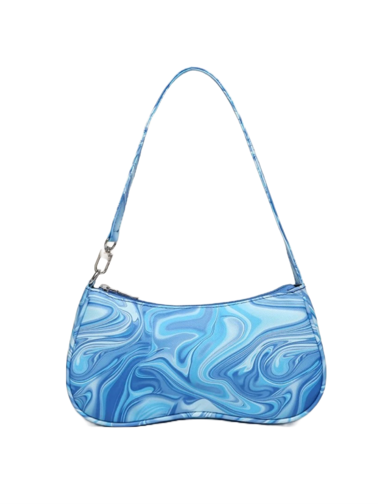 Blue Abstract Shoulder Bag