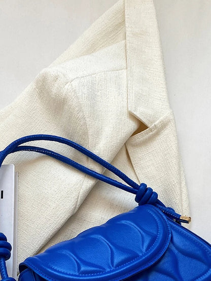 Blue Geometric Flap Bag