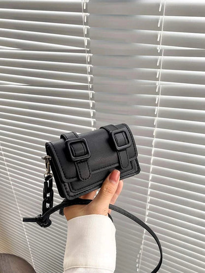 Black Mini Buckle Square Bag