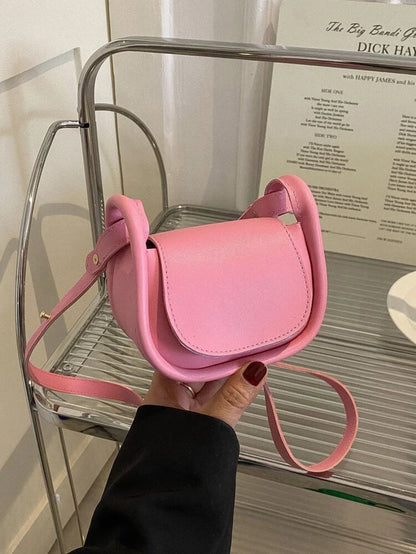 Pink Mini Flap Saddle Bag