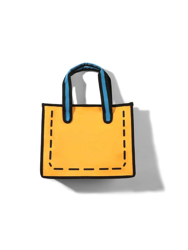 Orange Double Handle Square Bag