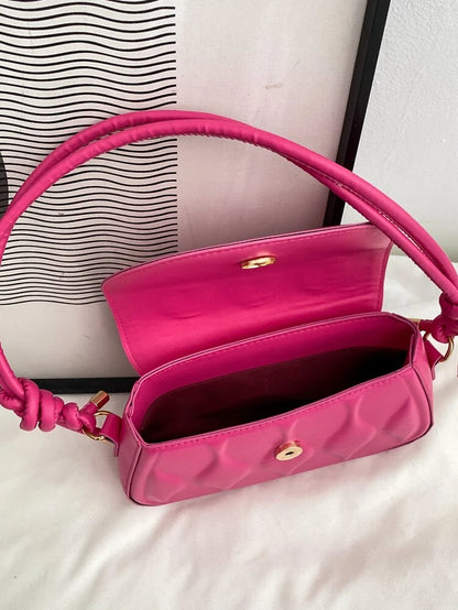 Hot Pink Geometric Flap Bag