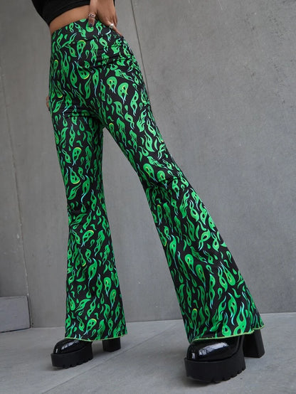 Green Flare Pants