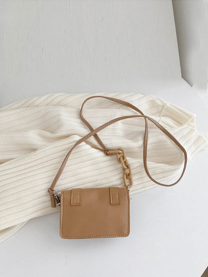 Apricot Mini Buckle Square Bag