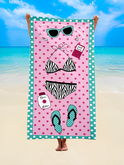 Graphic Microfiber Beach Towel