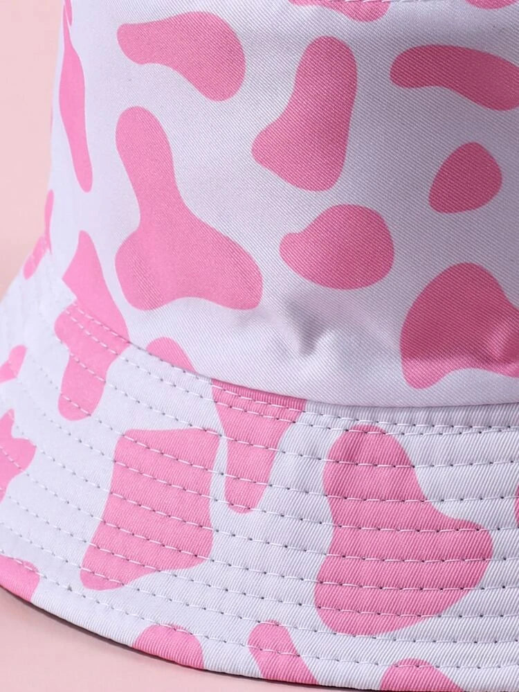 Pink Cow Print Bucket Hat