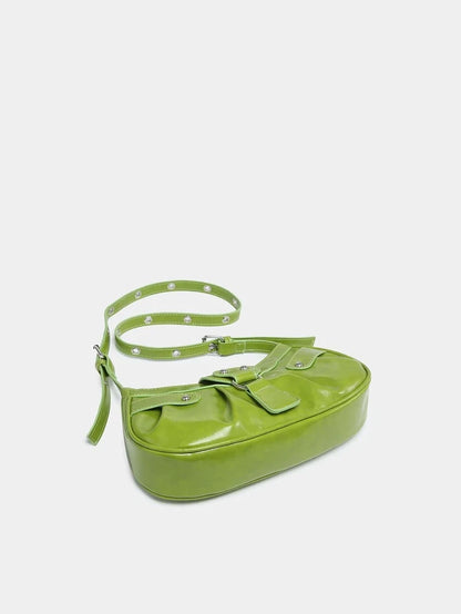 Green Studded Ruched Bag