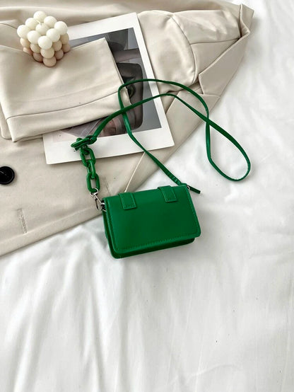 Green Mini Buckle Square Bag