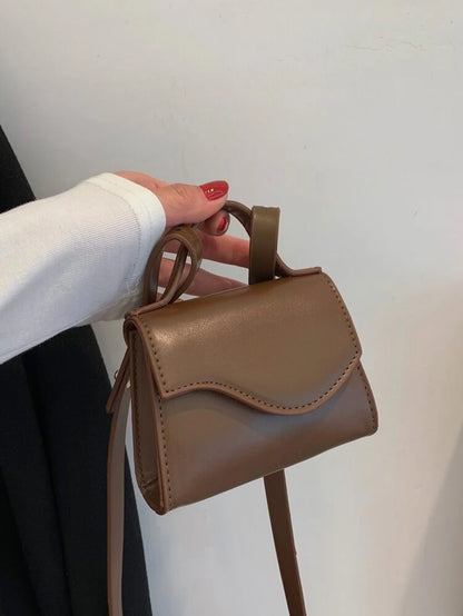 Brown Mini Flap Square Bag