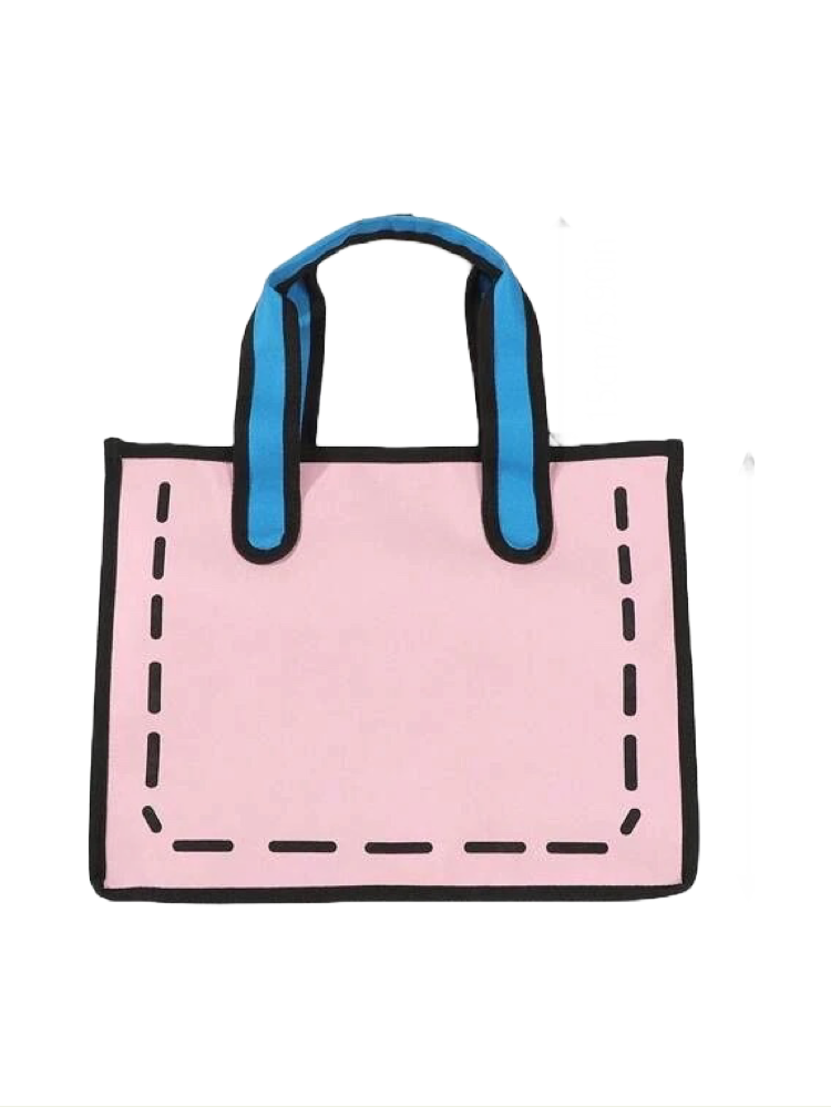 Pink Double Handle Square Bag