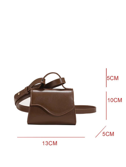 Brown Mini Flap Square Bag