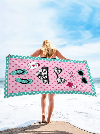 Graphic Microfiber Beach Towel