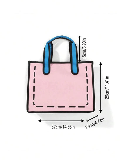 Pink Double Handle Square Bag