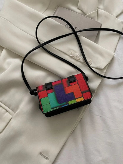 Multicolor Mini Buckle Square Bag