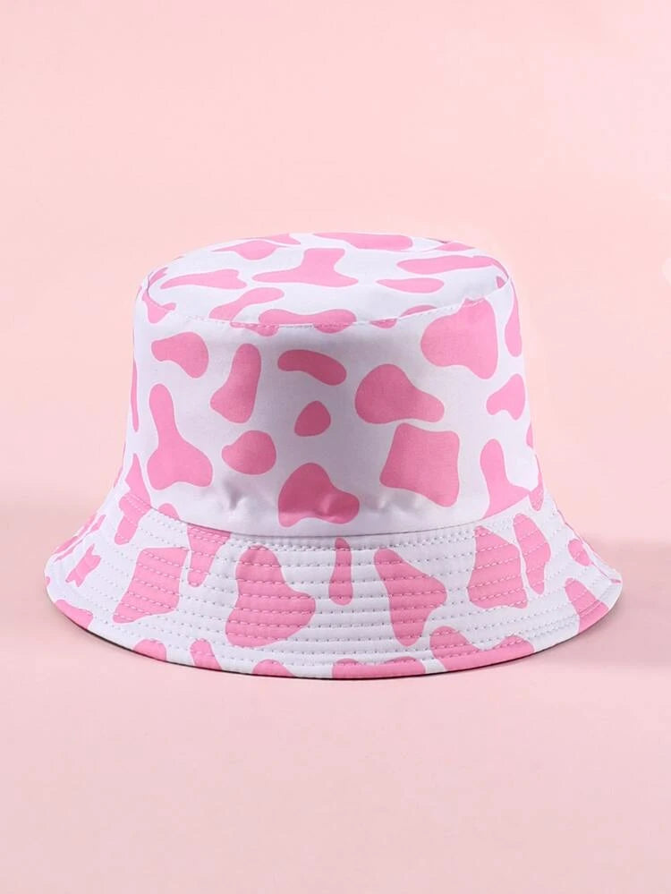 Pink Cow Print Bucket Hat