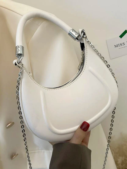 White Minimalist Chain Bag