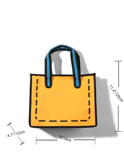 Orange Double Handle Square Bag