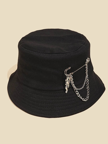 Flame Chain Black Bucket Hat