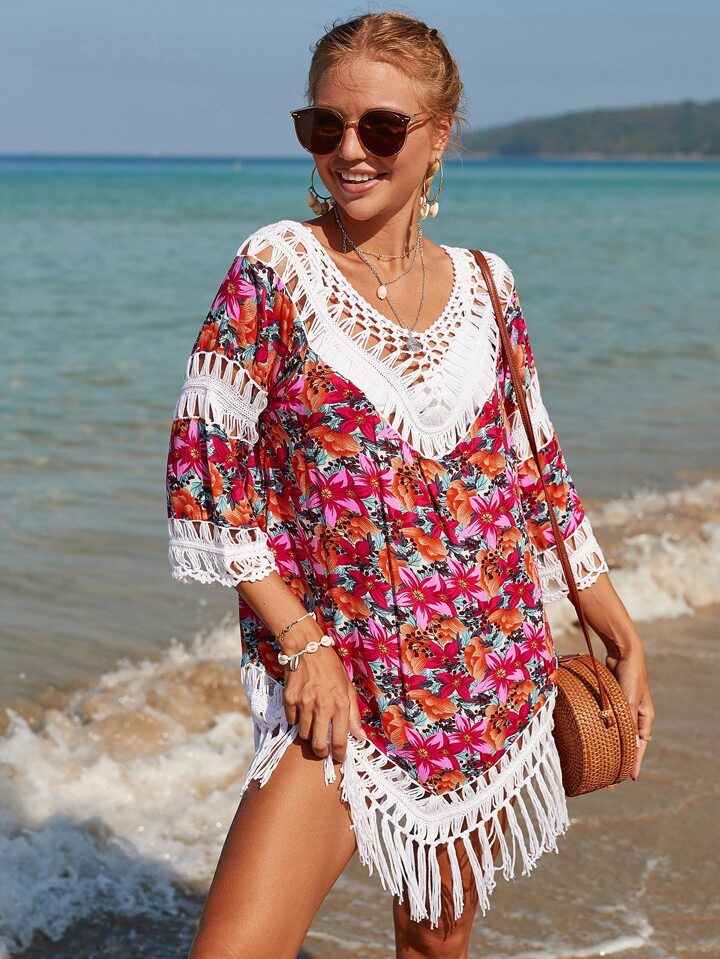 Floral Crochet Cover Up