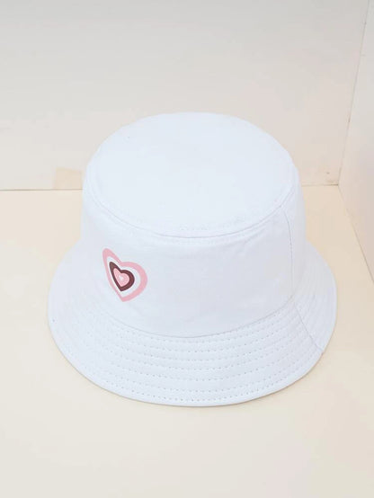 White Heart Bucket Hat