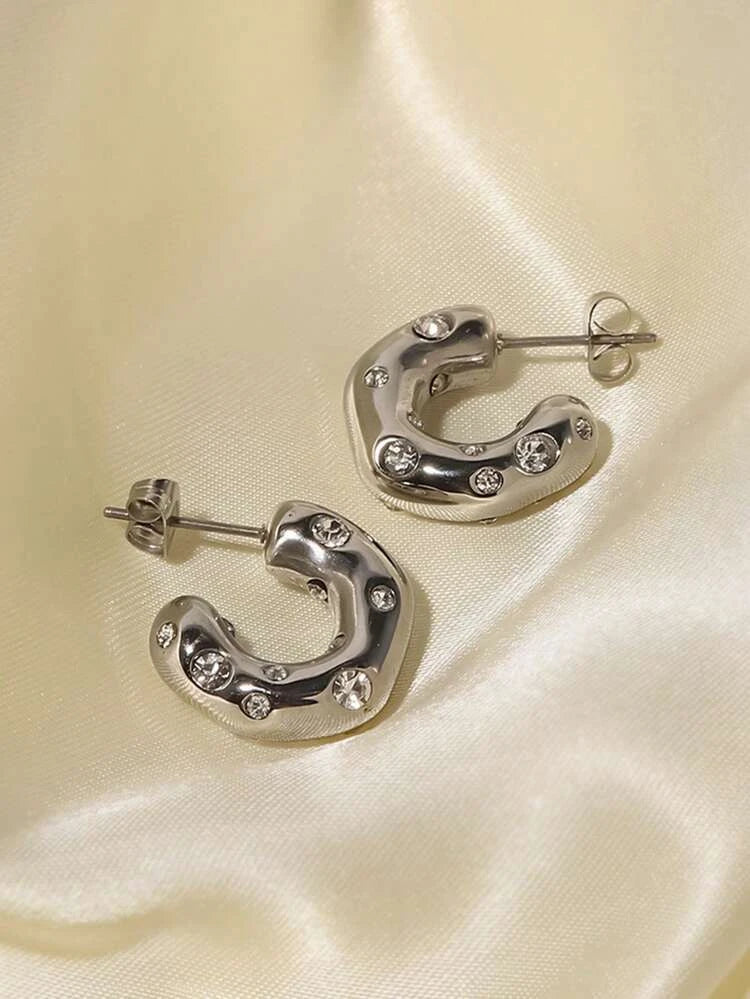 Cubic Zirconia Hoop Earrings